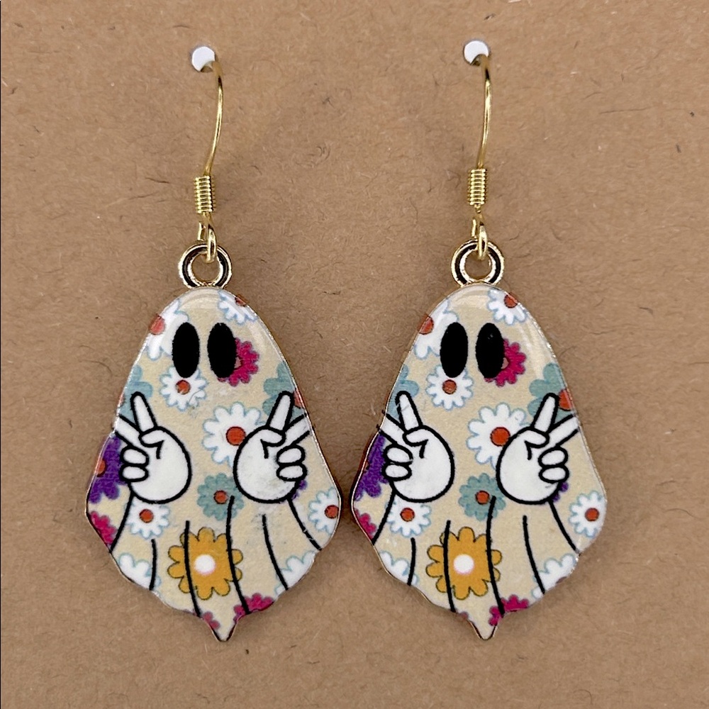 Halloween Groovy Ghost Charms Earrings Fashion Jewelry